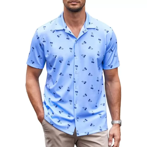 COOFANDY Mens Casual Button Down Shirt Short Sleeve Wrinkle Free Shirts Summer Shirt
