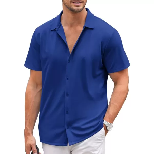 COOFANDY Mens Casual Button Down Shirt Short Sleeve Wrinkle Free Shirts Summer Shirt