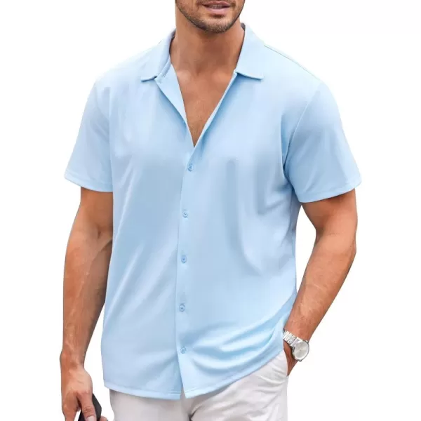COOFANDY Mens Casual Button Down Shirt Short Sleeve Wrinkle Free Shirts Summer Shirt