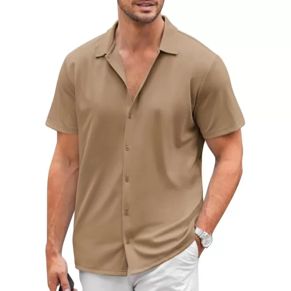 COOFANDY Mens Casual Button Down Shirt Short Sleeve Wrinkle Free Shirts Summer Shirt
