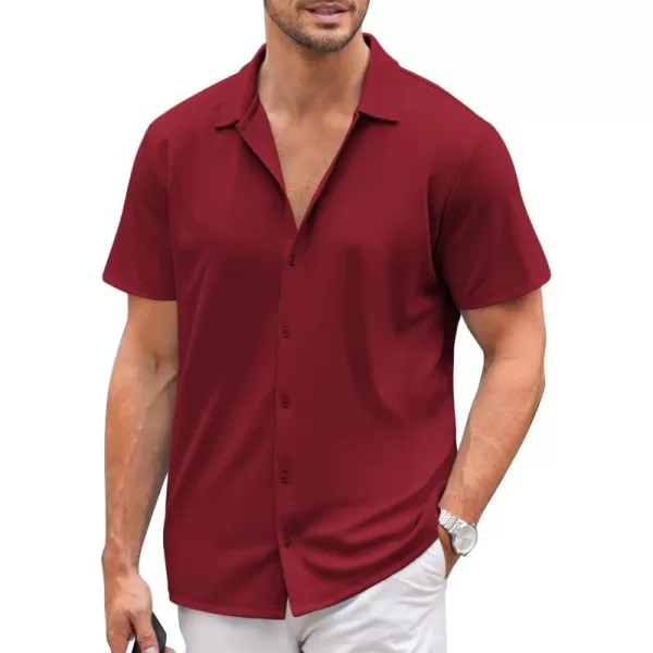 COOFANDY Mens Casual Button Down Shirt Short Sleeve Wrinkle Free Shirts Summer Shirt