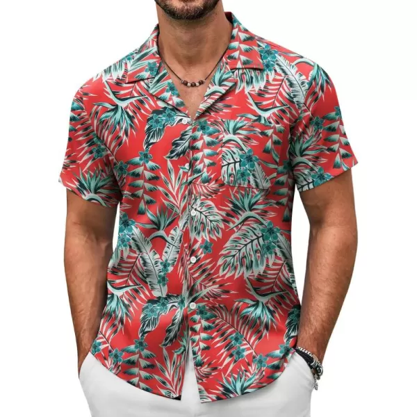 COOFANDY Men's Casual Button Down Shirts Short Sleeve Summer Beach Shirt Fashion Textured Shirts with Pocket