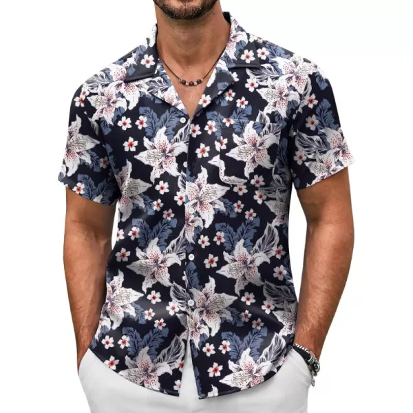 COOFANDY Men's Casual Button Down Shirts Short Sleeve Summer Beach Shirt Fashion Textured Shirts with Pocket