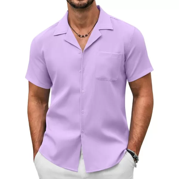 COOFANDY Men's Casual Button Down Shirts Short Sleeve Summer Beach Shirt Fashion Textured Shirts with Pocket