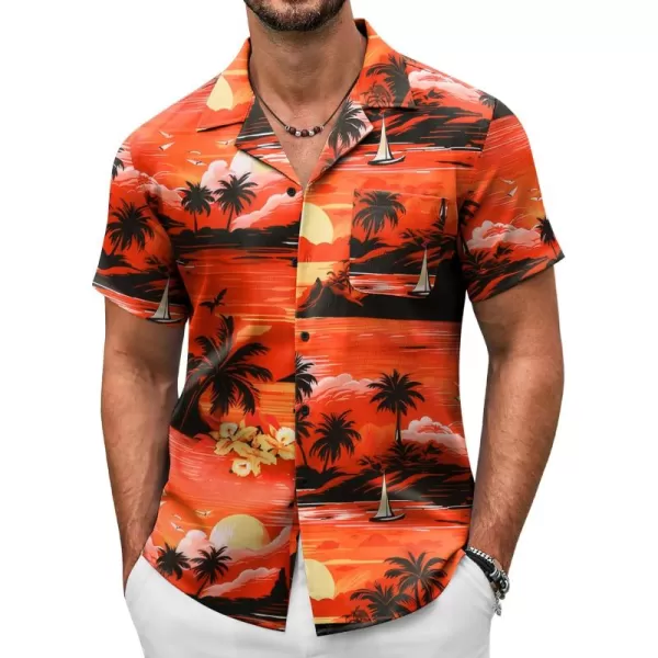 COOFANDY Men's Casual Button Down Shirts Short Sleeve Summer Beach Shirt Fashion Textured Shirts with Pocket