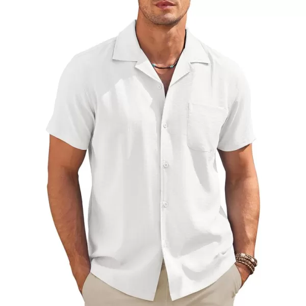 COOFANDY Men's Casual Button Down Shirts Short Sleeve Summer Cuban Vacation Beach Shirts
