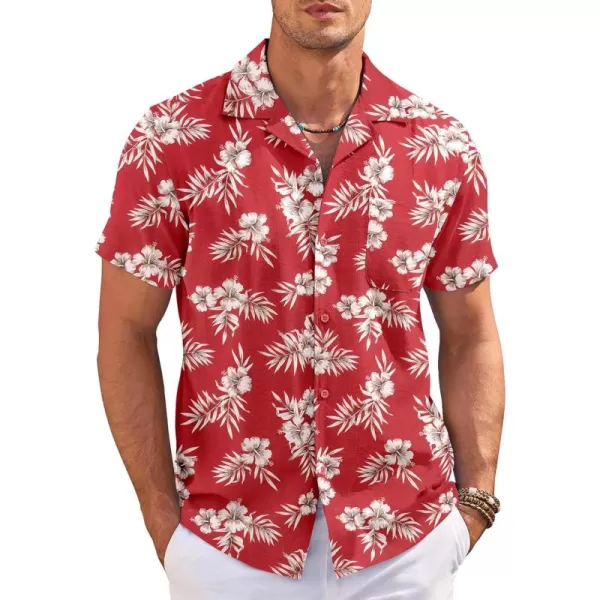 COOFANDY Men's Casual Button Down Shirts Short Sleeve Summer Cuban Vacation Beach Shirts