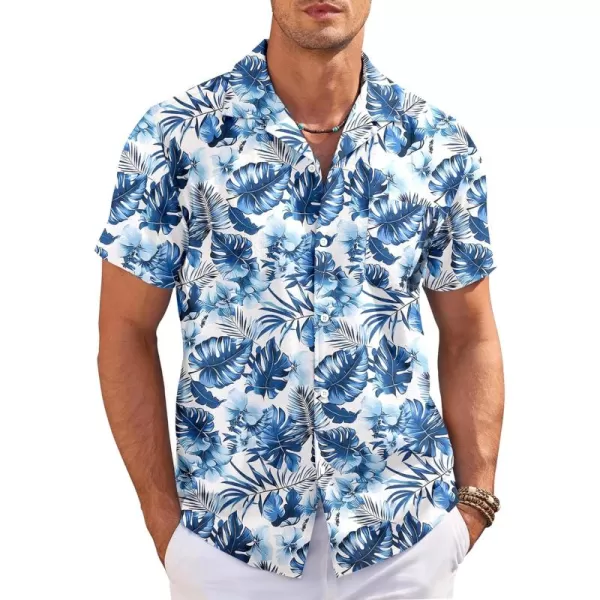 COOFANDY Men's Casual Button Down Shirts Short Sleeve Summer Cuban Vacation Beach Shirts