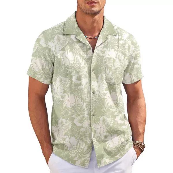 COOFANDY Men's Casual Button Down Shirts Short Sleeve Summer Cuban Vacation Beach Shirts