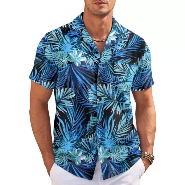 COOFANDY Men's Casual Button Down Shirts Short Sleeve Summer Cuban Vacation Beach Shirts