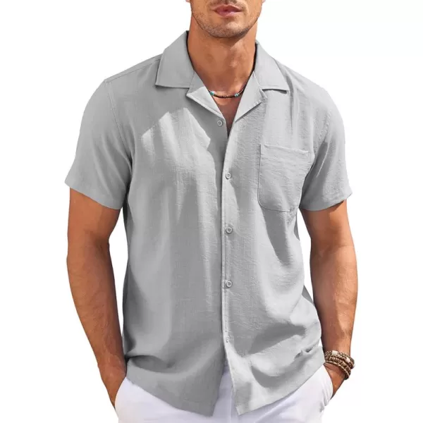 COOFANDY Men's Casual Button Down Shirts Short Sleeve Summer Cuban Vacation Beach Shirts