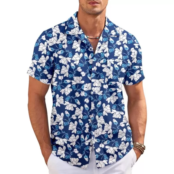 COOFANDY Men's Casual Button Down Shirts Short Sleeve Summer Cuban Vacation Beach Shirts