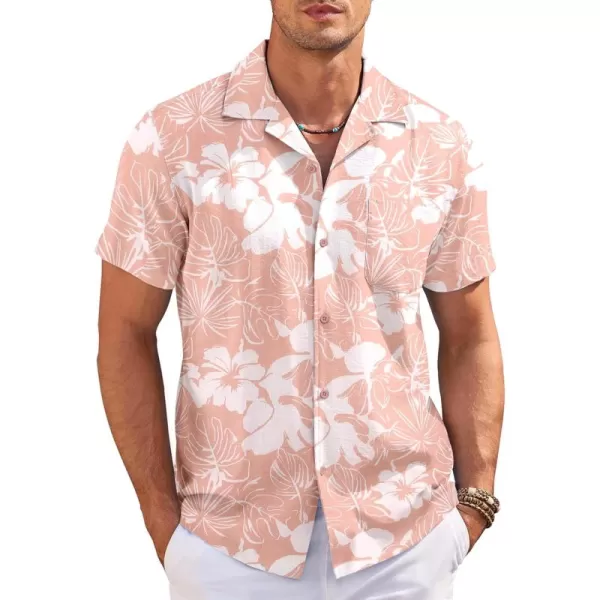 COOFANDY Men's Casual Button Down Shirts Short Sleeve Summer Cuban Vacation Beach Shirts