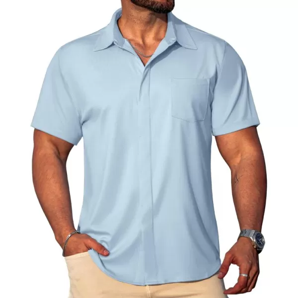COOFANDY Mens Casual Button Down Shirts Short Sleeve Wrinkle Free Dress Shirts Summer Shirt with Pocket