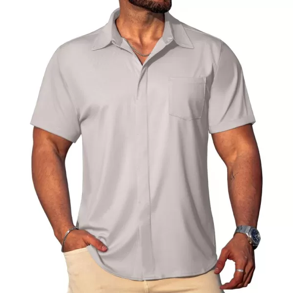 COOFANDY Mens Casual Button Down Shirts Short Sleeve Wrinkle Free Dress Shirts Summer Shirt with Pocket