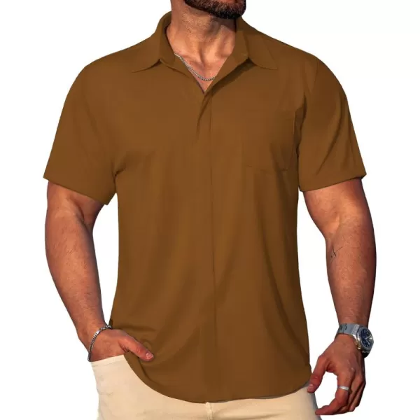 COOFANDY Mens Casual Button Down Shirts Short Sleeve Wrinkle Free Dress Shirts Summer Shirt with Pocket