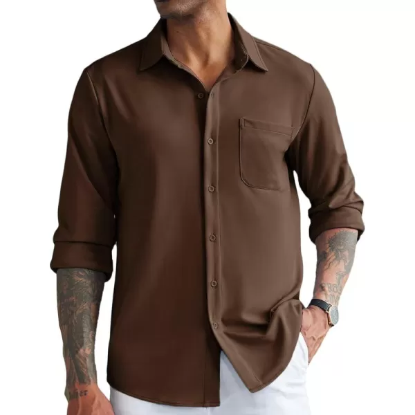 COOFANDY Men's Casual Button Down Shirts Wrinkle Free Long Sleeve Dress Shirts
