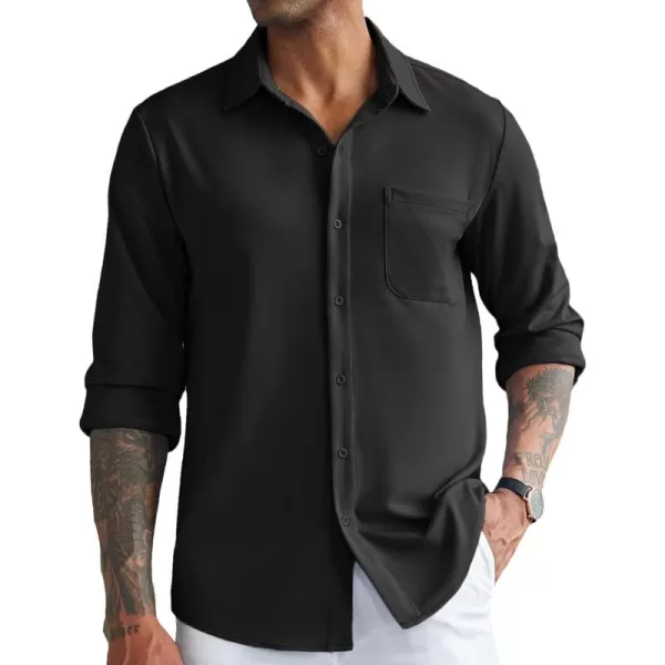 COOFANDY Men's Casual Button Down Shirts Wrinkle Free Long Sleeve Dress Shirts