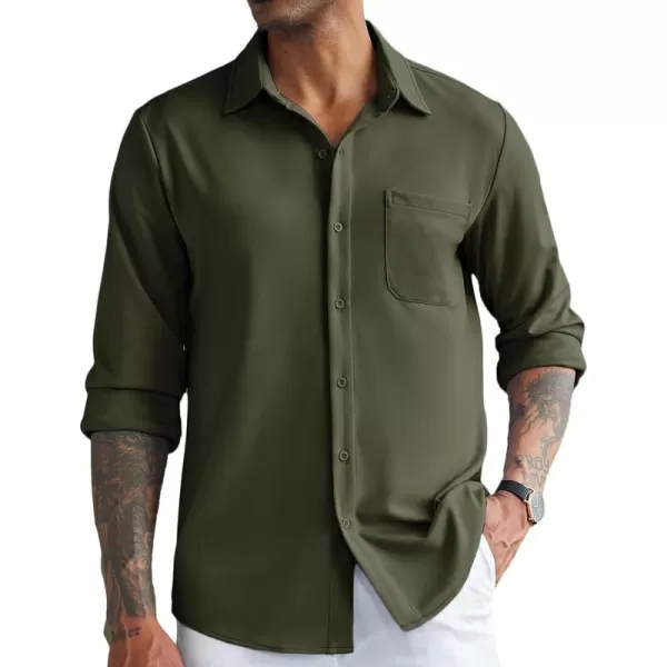 COOFANDY Men's Casual Button Down Shirts Wrinkle Free Long Sleeve Dress Shirts