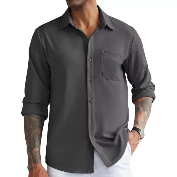COOFANDY Men's Casual Button Down Shirts Wrinkle Free Long Sleeve Dress Shirts