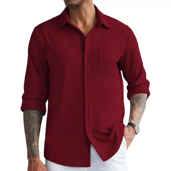 COOFANDY Men's Casual Button Down Shirts Wrinkle Free Long Sleeve Dress Shirts