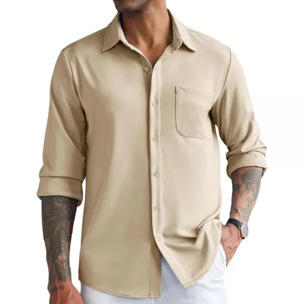 COOFANDY Men's Casual Button Down Shirts Wrinkle Free Long Sleeve Dress Shirts