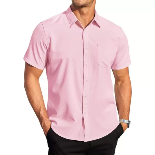 COOFANDY Mens Casual Dress Shirt Short Sleeve Wrinkle Free Dress Shirt Business Casual Shirts
