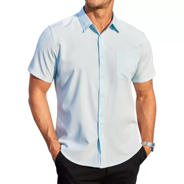 COOFANDY Mens Casual Dress Shirt Short Sleeve Wrinkle Free Dress Shirt Business Casual Shirts