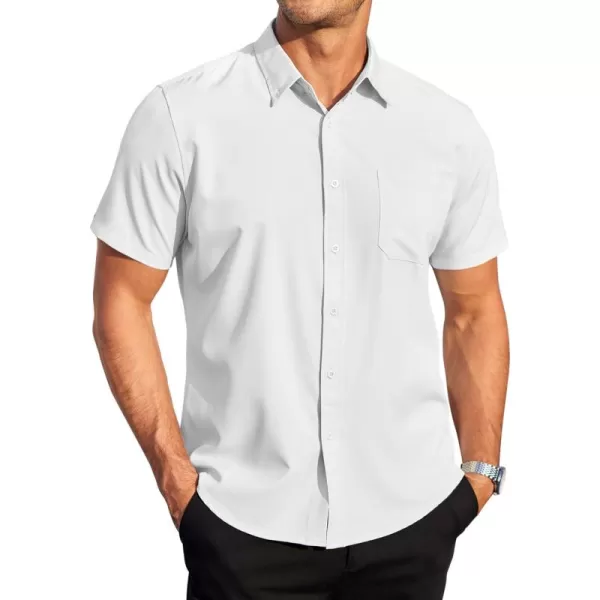 COOFANDY Mens Casual Dress Shirt Short Sleeve Wrinkle Free Dress Shirt Business Casual Shirts