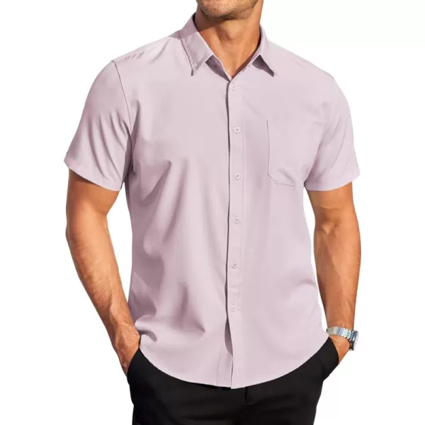COOFANDY Mens Casual Dress Shirt Short Sleeve Wrinkle Free Dress Shirt Business Casual Shirts