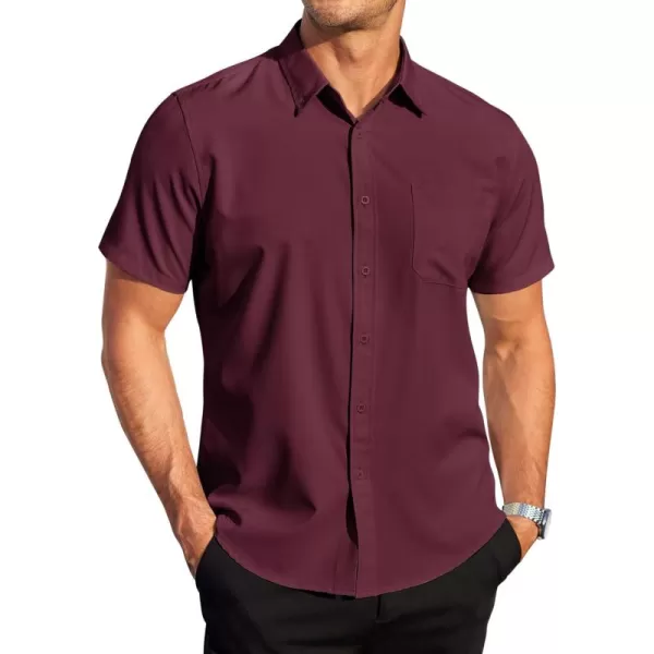 COOFANDY Mens Casual Dress Shirt Short Sleeve Wrinkle Free Dress Shirt Business Casual Shirts