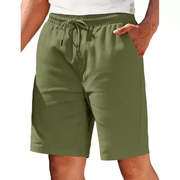COOFANDY Mens Casual Elastic Waist Pull On Shorts Cotton Drawstring Relaxed Fit Summer Dress Shorts with Pockets