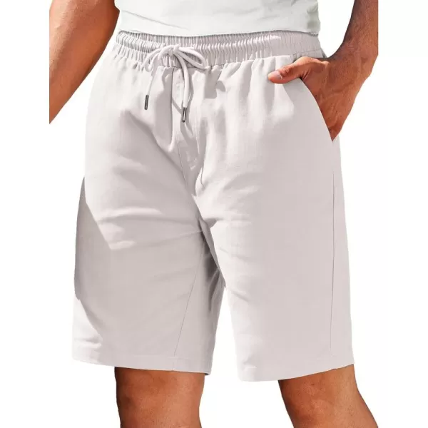 COOFANDY Mens Casual Elastic Waist Pull On Shorts Cotton Drawstring Relaxed Fit Summer Dress Shorts with Pockets