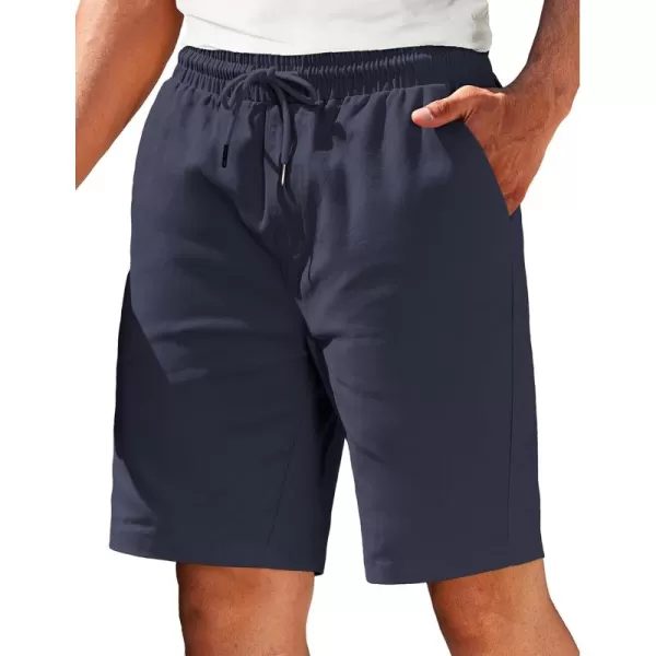 COOFANDY Mens Casual Elastic Waist Pull On Shorts Cotton Drawstring Relaxed Fit Summer Dress Shorts with Pockets