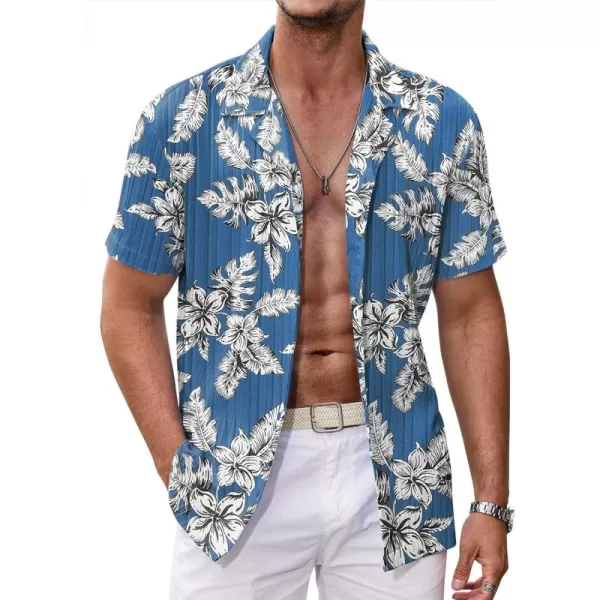 COOFANDY Men's Casual Shirts Short Sleeve Button Down Shirts Fashion Textured Summer Beach Shirt