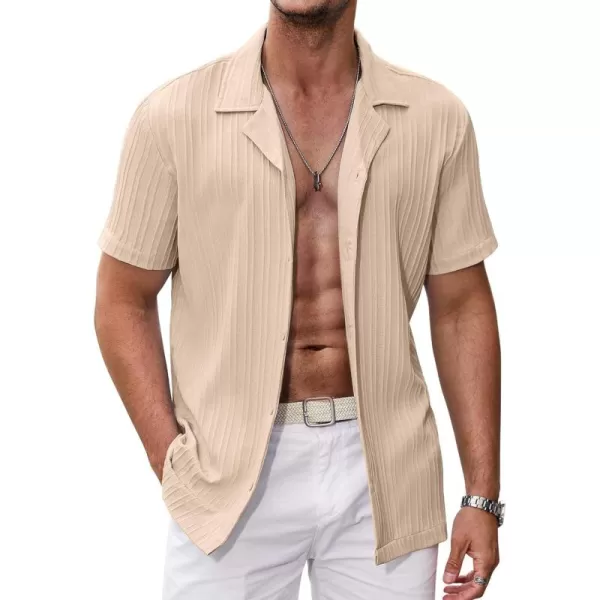 COOFANDY Men's Casual Shirts Short Sleeve Button Down Shirts Fashion Textured Summer Beach Shirt