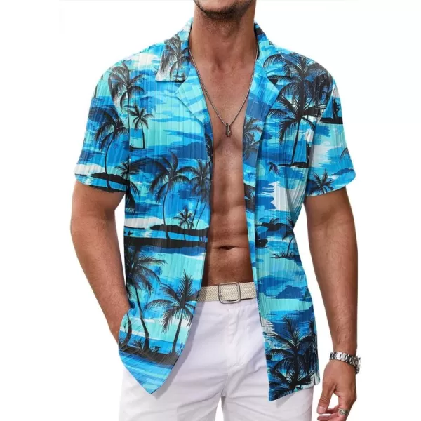 COOFANDY Men's Casual Shirts Short Sleeve Button Down Shirts Fashion Textured Summer Beach Shirt