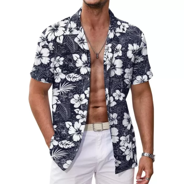 COOFANDY Men's Casual Shirts Short Sleeve Button Down Shirts Fashion Textured Summer Beach Shirt