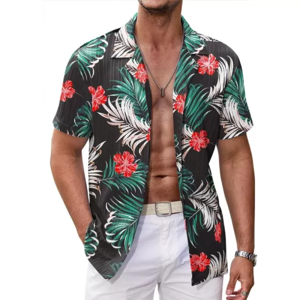 COOFANDY Men's Casual Shirts Short Sleeve Button Down Shirts Fashion Textured Summer Beach Shirt