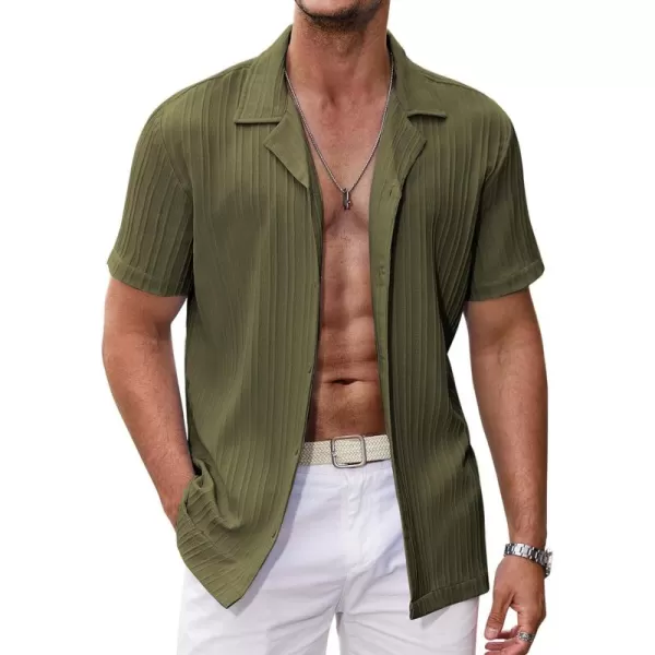 COOFANDY Men's Casual Shirts Short Sleeve Button Down Shirts Fashion Textured Summer Beach Shirt