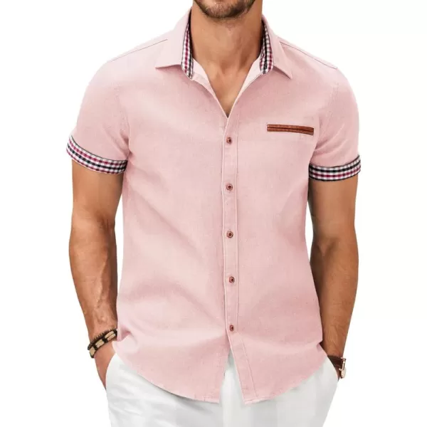 COOFANDY Men's Casual Short Sleeve Button Down Dress Shirt Denim Work Shirts