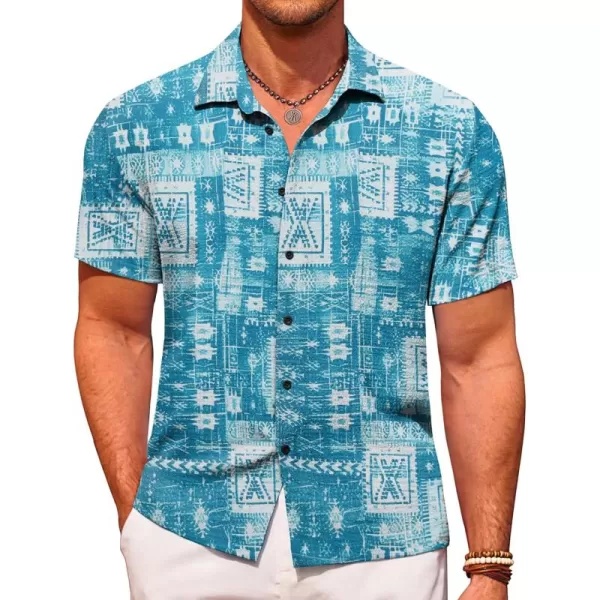COOFANDY Men's Casual Short Sleeve Button Down Shirt Textured Summer Beach Shirt