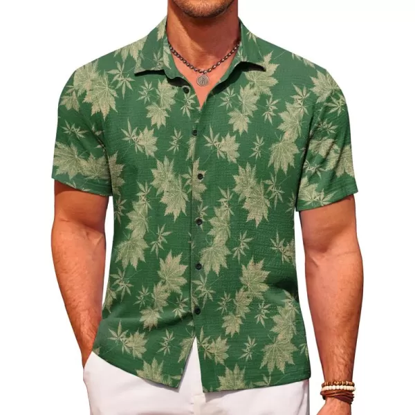 COOFANDY Men's Casual Short Sleeve Button Down Shirt Textured Summer Beach Shirt
