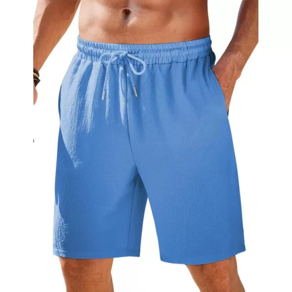 COOFANDY Mens Casual Shorts Elastic Waist Drawstring Textured Summer Beach Short