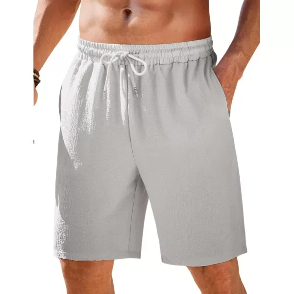 COOFANDY Mens Casual Shorts Elastic Waist Drawstring Textured Summer Beach Short