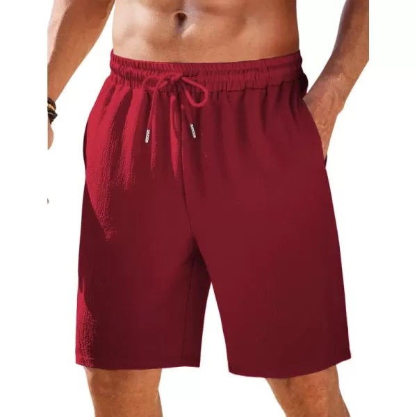 COOFANDY Mens Casual Shorts Elastic Waist Drawstring Textured Summer Beach Short