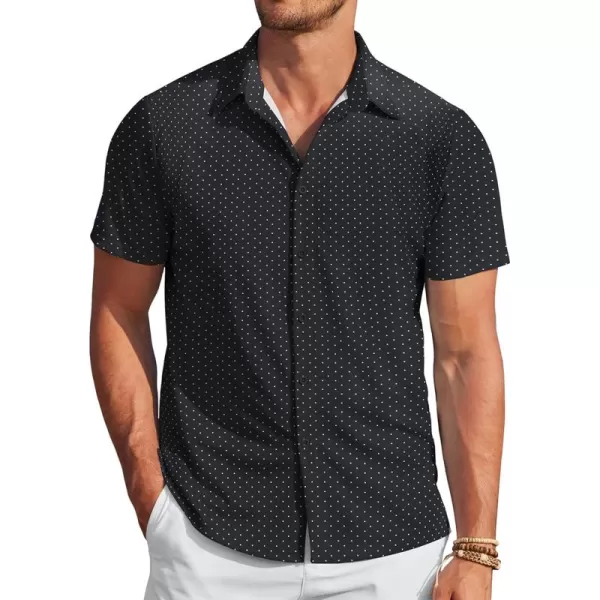 COOFANDY Mens Casual Wrinkle Free Shirts Short Sleeve Button Down Summer Stretch Dress Shirt