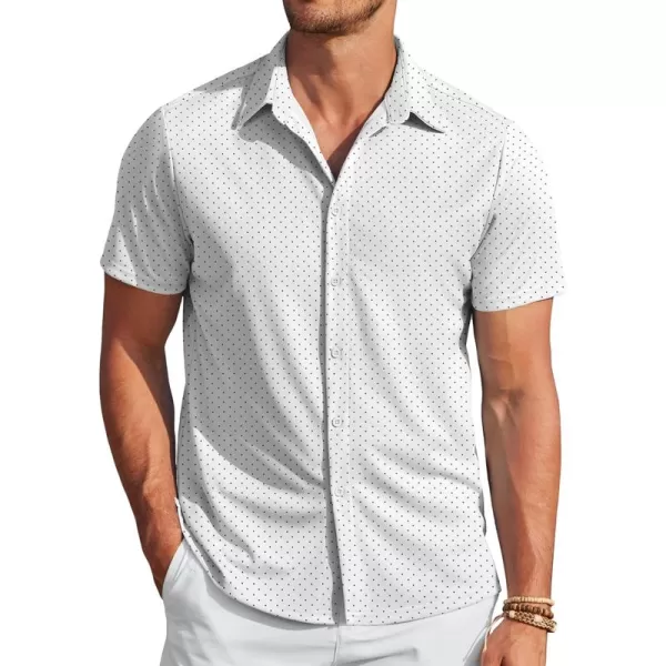 COOFANDY Mens Casual Wrinkle Free Shirts Short Sleeve Button Down Summer Stretch Dress Shirt