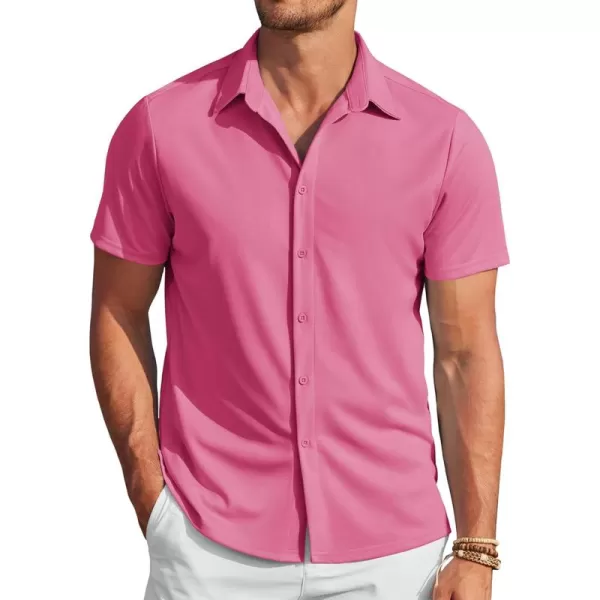 COOFANDY Mens Casual Wrinkle Free Shirts Short Sleeve Button Down Summer Stretch Dress Shirt