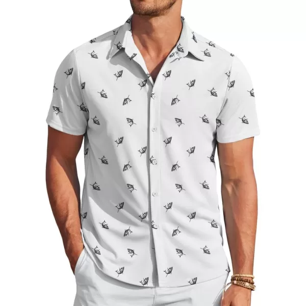COOFANDY Mens Casual Wrinkle Free Shirts Short Sleeve Button Down Summer Stretch Dress Shirt